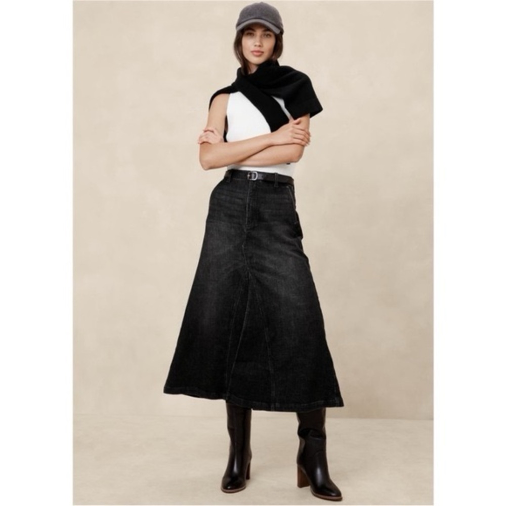 Banana Republic Dark Denim A-Line Skirt
